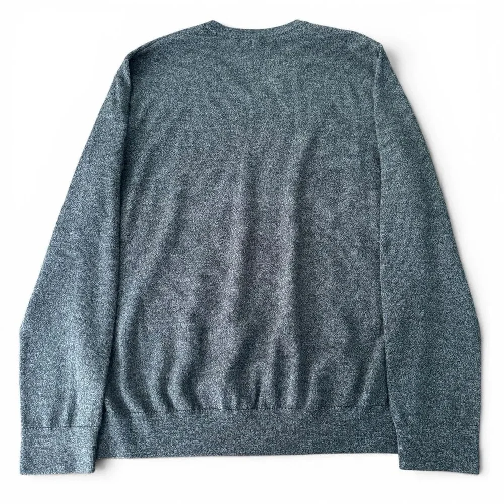 Banana Republic 100% Merino Wool V Neck Sweater Men Large Gray Pullover NWT New